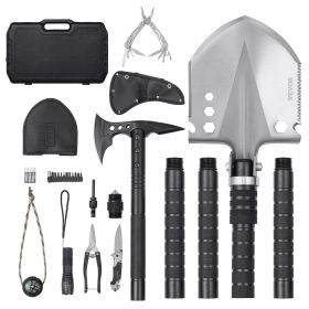 Survival Shovel C Axe 28-in-1 Camping Folding Shovels with Hatchet