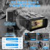 Night Vision Goggles 4K Full-Color Binoculars 10X Zoom with 2624ft Viewing Range 3'' Screen 64G MMC Card WIFI APP Control Save Photo and Video for Cam