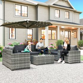 Patio Furniture Set (Option: Dark Gray-790x620x590 mm)