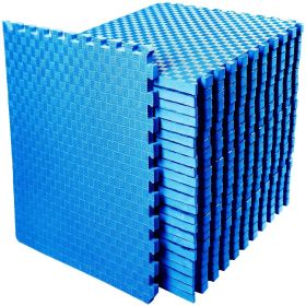 Only Supports Self Pickup  Jigsaw Sports Mat With EVA Foam Interlocking Tiles For Gymnastics And Home Gym Floor Protection, Various Sizes And Col (Option: Blue 1inch 18Pieces)