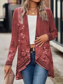 Shawl Small Suit Cardigan Outer Wear Ethnic Style (Option: Red-S)