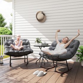 Outdoor Rocking Chair Patio Set of 2 (Option: Gray-960x680x420 mm)