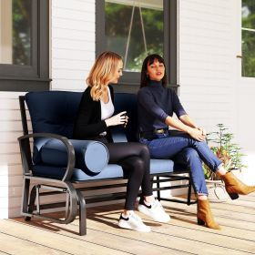 Outdoor Glider Bench (Option: Blue-1205x605x305 mm)