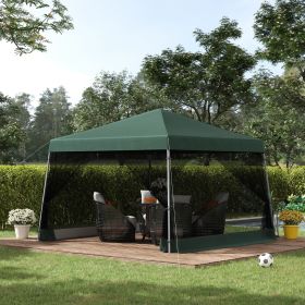 Slant Leg Pop Up Canopy Tent with American Flag Roof and Carry Bag (Option: Green-1190x240x210 mm)
