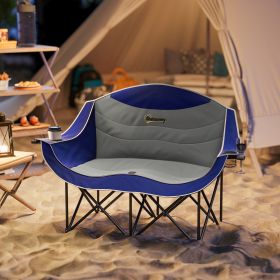 Padded Folding Camp Chair for Adults (Option: Blue-930x250x180 mm)