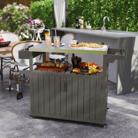 Outdoor Bar Cart with Storage (Option: Dark Gray-960x640x320 mm)
