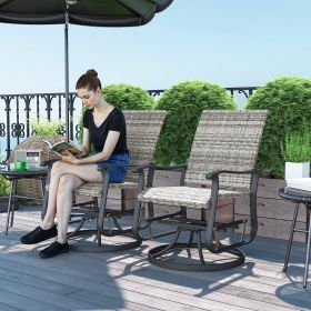 Swivel Patio Glider Chair Set of 2 (Option: Yellow-600x600x440 mm)