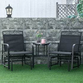 Set of 2 Outdoor Glider Chairs (Option: Black-810x660x340 mm)
