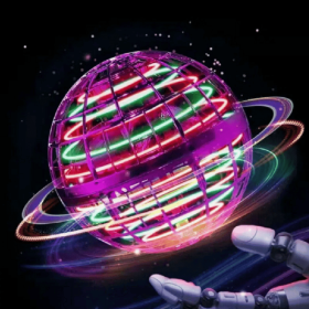 Flying Orb Ball Toy; Magic Hand Controlled Spinner Mini Drone; Fly Orb With 360Â° Rotating Spinning LED Light Christmas Or New Year Gifts (Color: Purple)
