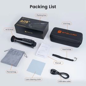 GTGUARD AI15 Thermal Monocular - 384Ã—288 HD AMOLED, 8X Zoom, WiFi Hotspot & USB-C Rechargeable, Infrared Scope for Hunting/Outdoor (Model: AI-15)