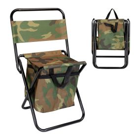 Foldable Fishing Chair With Backrest Built-In Cooler Bag Portable Handle Outdoor Lightweight Fishing Stool For Camping Hiking Hunting (Type: Fish Chair)