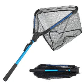 Foldable Fishing Net With Aluminum Alloy Rod EVA Handle Durable 5MM Hexagonal Nano Coating Nylon Mesh Collapsible Landing Net Safe Fish Catching (Option: FishingNet)