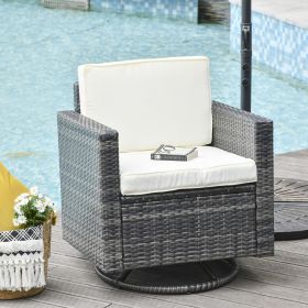 Outdoor Swivel Rocker (Option: Beige-745x640x600 mm)
